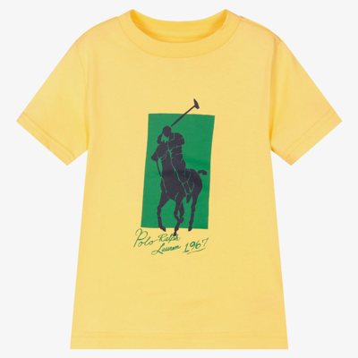 Shop Ralph Lauren Boys Yellow Logo T-shirt