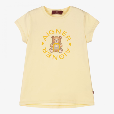 Shop Aigner Girls Yellow Logo T-shirt