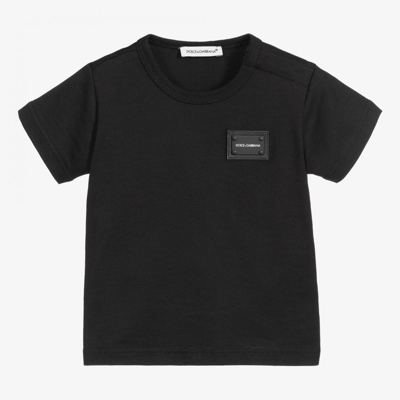 Shop Dolce & Gabbana Black Cotton Baby T-shirt