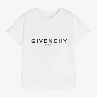 Shop Givenchy Boys White Logo T-shirt