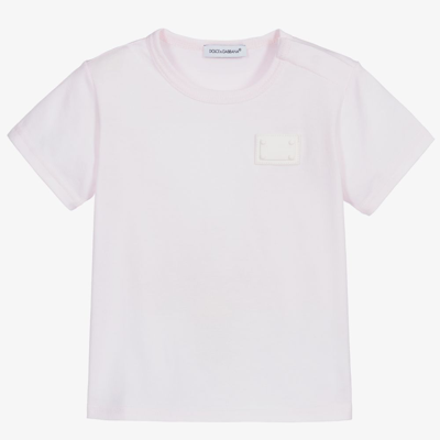 Shop Dolce & Gabbana Pink Cotton Baby T-shirt