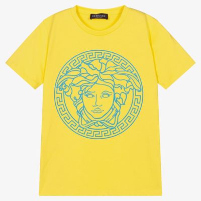 Shop Versace Teen Yellow Medusa T-shirt