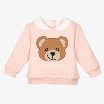 Shop Fendi Baby Girls Pink Sweatshirt