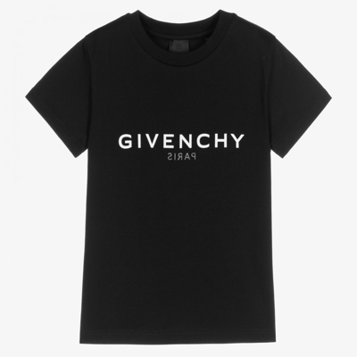 Shop Givenchy Teen Boys Black Logo T-shirt