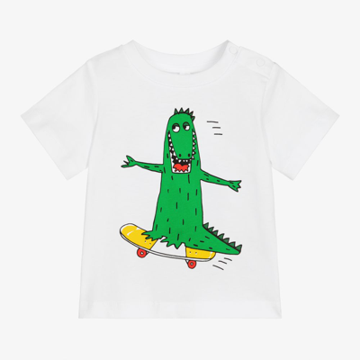 Shop Stella Mccartney Kids Boys White Crocodile Cotton T-shirt