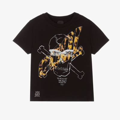 Shop Givenchy Boys Black Skull Logo T-shirt
