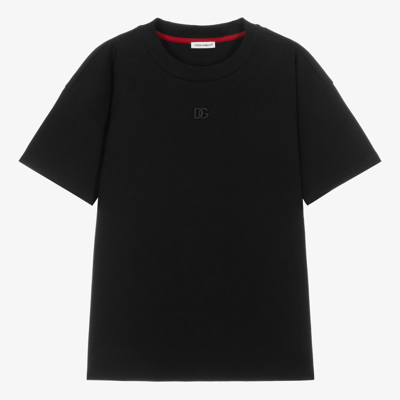 Shop Dolce & Gabbana Teen Boys Black Logo T-shirt