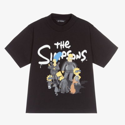 Shop Balenciaga Black The Simpsons T-shirt