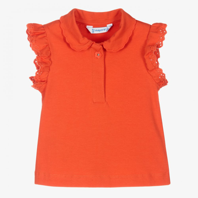 Shop Mayoral Girls Orange Polo Shirt