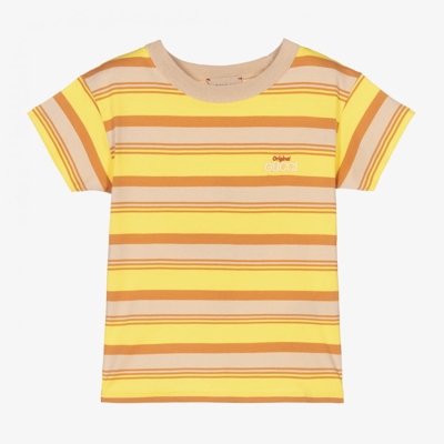 Shop Gucci Boys Yellow Striped Cotton T-shirt