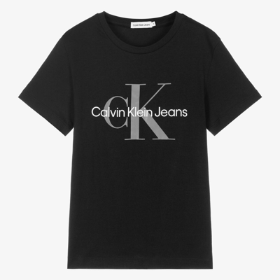 Shop Calvin Klein Jeans Est.1978 Teen Black Logo T-shirt