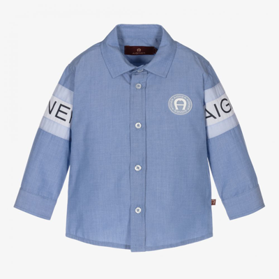 Aigner Baby Boys Blue Cotton Shirt | ModeSens
