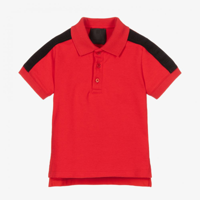 Shop Givenchy Boys Red Logo Polo Shirt