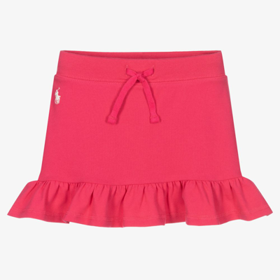 Shop Polo Ralph Lauren Girls Pink Cotton Piqué Skort