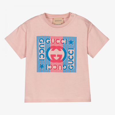 Shop Gucci Baby Girls Pink Gg T-shirt