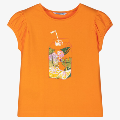Shop Mayoral Girls Orange Fruits T-shirt