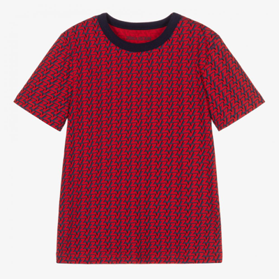 Shop Zadig & Voltaire Teen Boys Red & Blue T-shirt