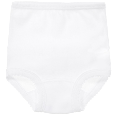 Shop Babidu Girls White Cotton Frilly Pants