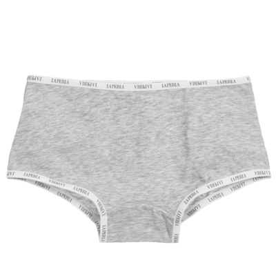 Shop La Perla Girls Grey Cotton Knickers