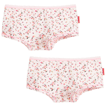 Shop Claesen's Girls Pink Cotton Floral Knickers (2 Pack)