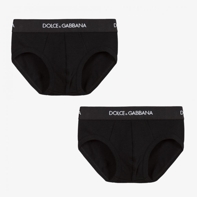 Shop Dolce & Gabbana Boys Black Logo Pants (2 Pack)