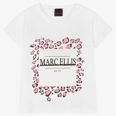 Shop Marc Ellis Girls White Cotton T-shirt
