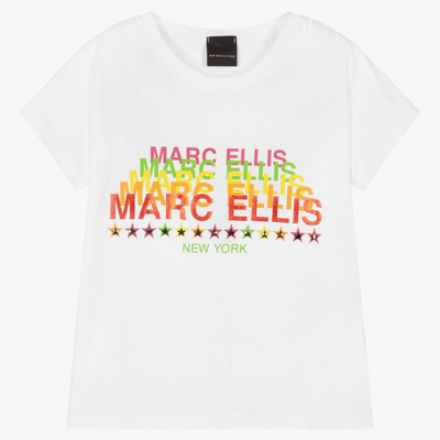 Shop Marc Ellis Girls White Cotton T-shirt