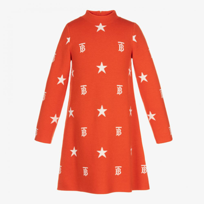 Shop Burberry Girls Teen Orange Monogram Dress