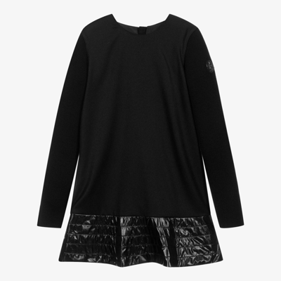 Shop Moncler Girls Teen Black Wool Dress