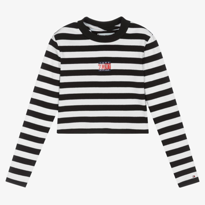 Tommy Hilfiger Teen Girls Stripe Crop Top In Black | ModeSens