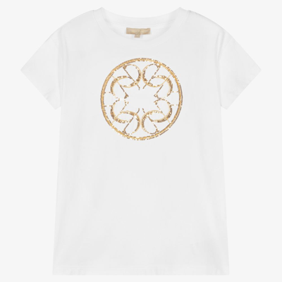 Shop Elie Saab Teen Girls White Logo T-shirt