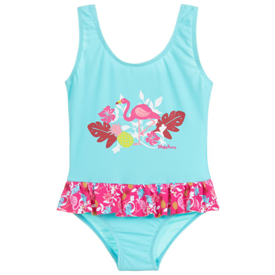 Shop Playshoes Girls Blue & Pink Swimsuit (upf50+)
