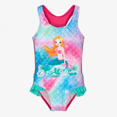 Shop Playshoes Girls Pink & Blue Mermaid Swimsuit (upf50+)