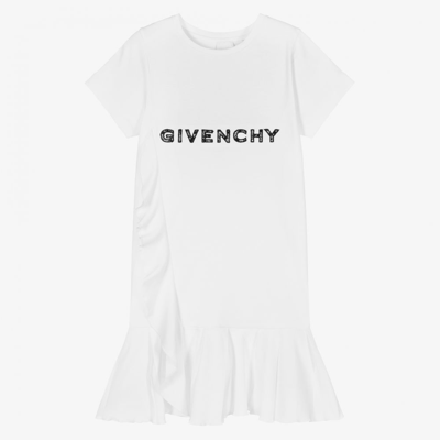 Shop Givenchy Teen Girls White Cotton Dress