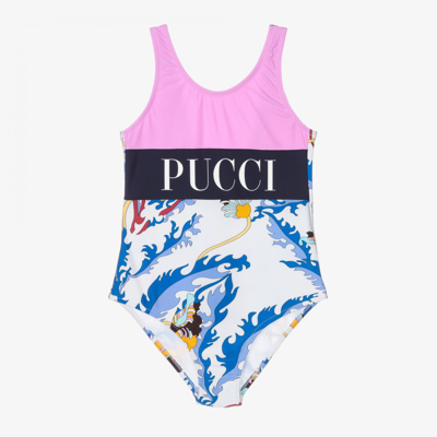 Shop Emilio Pucci Pucci Girls Teen Pink Ranuncoli Swimsuit