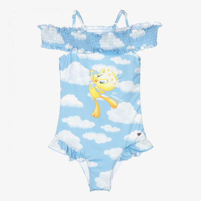 Shop Monnalisa Girls Teen Blue Tweety Swimsuit