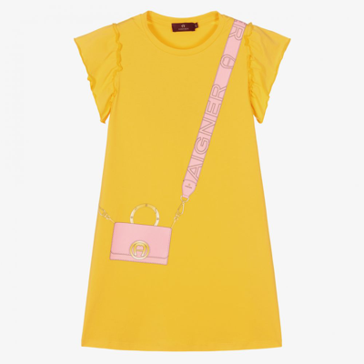 Shop Aigner Girls Teen Yellow Bag Print Dress