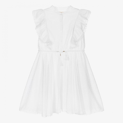 Shop Zadig & Voltaire Girls White Cotton Dress