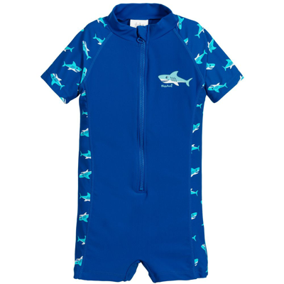 Shop Playshoes Boys Blue Shark Sun Suit (upf50+)