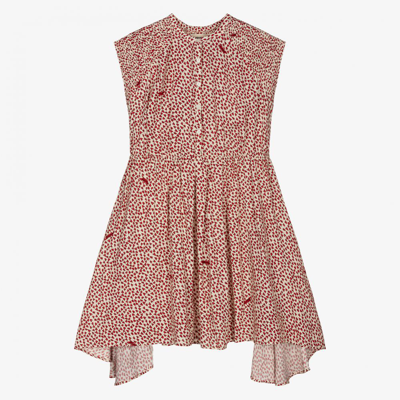 Shop Zadig & Voltaire Girls Ivory & Red Heart Dress