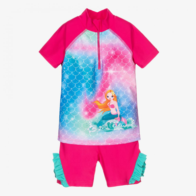 Shop Playshoes Girls Pink Swim Shorts Set (upf50+)