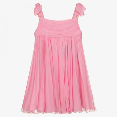 Shop Dolce & Gabbana Teen Girls Pink Silk Dress