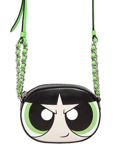 Moschino Powerpuff Girls X Jeremy Scott Leather Cross body Bag In Black green ModeSens