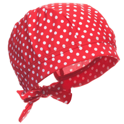 Shop Playshoes Girls Red Polka Dot Swim Hat (upf50+)