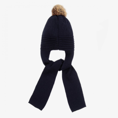 Shop Foque Blue Knit Hat & Scarf