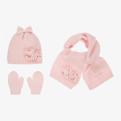 Shop Mayoral Girls Pink Hat, Scarf, Gloves Set