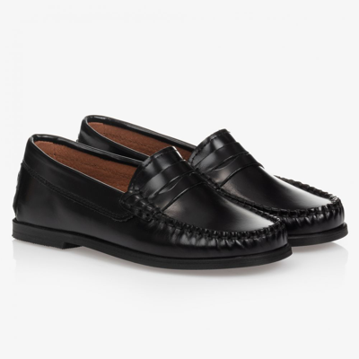 Shop Children's Classics Boys Black Leather Loafers