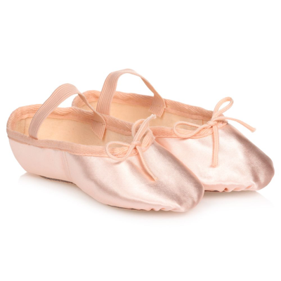 Shop Katz Girls Pink Satin Ballet Shoes