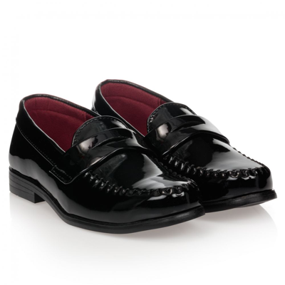 Shop Romano Boys Black Patent Penny Loafers
