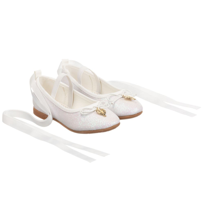Shop Angel's Face Girls White Glitter Ballerina Shoes